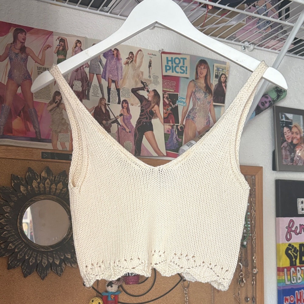 Active USA Cream Knit Camisole Top